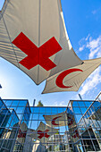 Red Cross and Red Crescent flags, Geneva, Switzerland