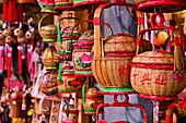 Handwoven bamboo baskets in shop in Paifang Street, Chaozhou ancient city, the main tourist destination in Chaozhou, Guangdong Province, China