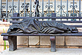 Homeless Jesus statue, Madrid, Spain