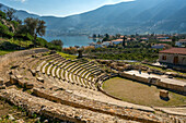Theatre at the ancient city of Epidaurus close to the sea, UNESCO, Peloponnese, Greece