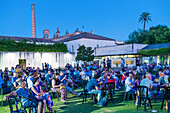 Seville, Spain, July 19 2022, A public outdoor concert at Centro Andaluz de Arte Contemporáneo in Seville, Spain.