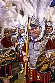 Seville, Spain, Apr 2 2010, During Holy Week in Seville, a veteran Roman soldier from the Macarena brotherhood stands proud, embodying tradition and culture.