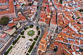 Aerial view of Martim Moniz Square, Lisbon, Portugal