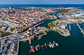 Aerial view of Marina de Peniche sports port