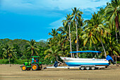 Sunset at paradise beach in Uvita Marino Ballena National Park, Uvita, near Corcovado, Costa Rica