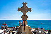 Explore the serene Cimetière Marin in Sete, where the tomb of poet Paul Valery overlooks the beautiful Mediterranean Sea.