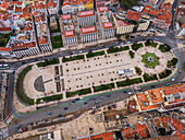 Aerial view of Martim Moniz Square, Lisbon, Portugal