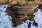 Aerial view of Vestigios do Forte and the rocky cliffs of Baleal Island, Portugal