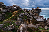 Rocky coastal cliffs of Peniche in the Varanda de Pilatos area