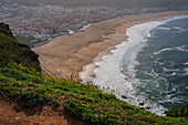 View of Nazare beach and cityscape, Portugal