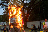 Traditional burning of Judas, on Easter Sunday, during Holy Week in the popular Los Erasos neighborhood in Caracas,Venezuela, where a doll representing Judas Iscariot is set on fire, where he is generally an unwelcome character to the local population.