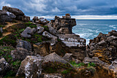 Rocky coastal cliffs of Peniche in the Varanda de Pilatos area