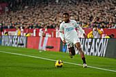 Chidera Ejuke (Sevilla FC) during LaLiga match between Sevilla FC and FC Barcelona, at Sanchez Pizjuan on February 9, 2025 in Seville, Spain