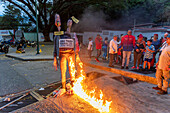 Traditional burning of Judas, on Easter Sunday, during Holy Week in the popular Los Erasos neighborhood in Caracas,Venezuela, where a doll representing Judas Iscariot is set on fire, where he is generally an unwelcome character to the local population.