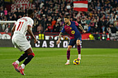 Inigo Martinez (FC Barcelona) during LaLiga match between Sevilla FC and FC Barcelona, at Sanchez Pizjuan on February 9, 2025 in Seville, Spain