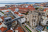Aerial view of Carmo Archaeological Museum / The Convent of Our Lady of Mount Carmel, former Catholic convent located in the civil parish of Santa Maria Maior, municipality of Lisbon, Portugal