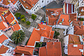 Aerial view of city skyline, Lisbon, Portugal