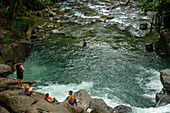 Waterfall at Rio de La Fortuna, Costa Rica. Rainforest, La Fortuna river, Alajuela province, Costa Rica, Central America