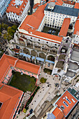 Aerial view of Carmo Archaeological Museum / The Convent of Our Lady of Mount Carmel, former Catholic convent located in the civil parish of Santa Maria Maior, municipality of Lisbon, Portugal
