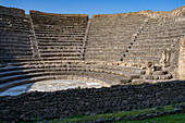 Das Odeon oder Kleine Theater, Gebäude VIII.7.18, in den antiken römischen Ruinen von Pompeji, Italien.