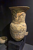 A funerary urn with a human face in the museum of the Quilmes Interpretation Center, Los Quilmes Archeological Site, Argentina.