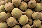 South American sapote or chupa-chupa, Quararibea cordata, for sale on the street in Medellin, Colombia.