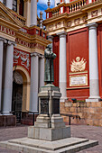 Statue of Saint Francis in front of the Church and Convent of San Francisco in Salta, Argentina.