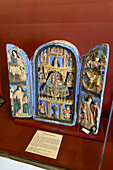A wooden carved & painted retablo from the 1800s in the Historic Museum of the North in Salta, Argentina. Possibly originally from Bolivia.