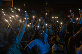 Spectators enjoying the artists' performances at the Pablo Tobón Uribe theater.