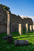 Ruinen des Gebäudes VIII.6.2 in den antiken römischen Ruinen von Pompeji, Italien, auf einem möglichen Hoticultural-Grundstück.