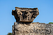 Corinthian capital of a house, Building VIII.3.27, in the ancient Roman ruins of Pompeii, Italy.