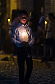 Procession of the Holy Sepulchre, Good Friday. Easter week. Santa Fe de Antioquia. Holy Week in Santa Fe de Antioquia. The celebration of this Catholic tradition in this municipality in the department of Antioquia, Colombia, is one of the most important in the country. The processions through its old cobblestone streets are a tradition dating back to the colonial era and are accompanied by the smoke of incense and the songs and prayers of the penitents who accompany them.