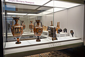 4th Century B.C. kraters & bronze armor in the National Archaeological Museum of Naples, Naples, Italy. From Canosa, Monterisi-Rossignol. Magna Graecia Collection.
