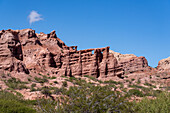 Eroded arches in Las Ventanas in the Quebrada de las Conchas or Quebrada de Cafayate, Argentina.