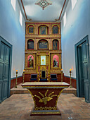 Das barocke Altarbild in der Kapelle des Heiligen Franz von Assisi aus dem 18. Jahrhundert in Rionegro, Kolumbien.