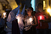 Procession of the Holy Sepulchre, Good Friday. Easter week. Santa Fe de Antioquia. Holy Week in Santa Fe de Antioquia. The celebration of this Catholic tradition in this municipality in the department of Antioquia, Colombia, is one of the most important in the country. The processions through its old cobblestone streets are a tradition dating back to the colonial era and are accompanied by the smoke of incense and the songs and prayers of the penitents who accompany them.