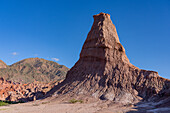 The Obelisk, an eroded geologic formation in the Quebrada de las Conchas or Quebrada de Cafayate, Argentina.