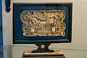 Ivory furniture plaques from Pompeii in the Vesuvian Life Gallery, National Archaeological Museum of Naples, Naples, Italy.