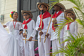 Children's gaita group dressed in traditional costumes.