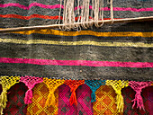 A traditional indigenous weaving from a backstrap loom in the Bicentennial Cultural Center, Santiago del Estero, Argentina.