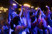 Spectators enjoying the artists' performances at the Pablo Tobón Uribe theater.