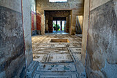 Interior of the House of Paquius Proculus, Building I.7.1, in the ancient Roman ruins of Pompeii, Italy.