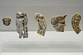 Ivory pieces for furniture decoration in the Vesuvian Life Gallery, National Archaeological Museum of Naples, Naples, Italy.