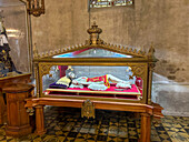 A wooden statue of Christ in the tomb in St. John the Baptist Church in Salta, Argentina.
