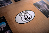 Route 66 sticker on table