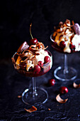 Black Forest cherries and chocolate trifles.