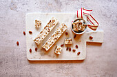 Almond nougat Traditional festive sweets.