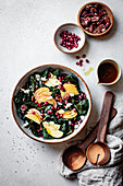 Kale, apple and pomegranate salad