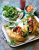 Chicken Banh Mi with peanut butter and hoisin