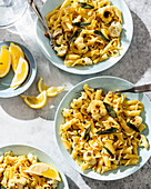 Pasta with cauliflower in brown butter sauce